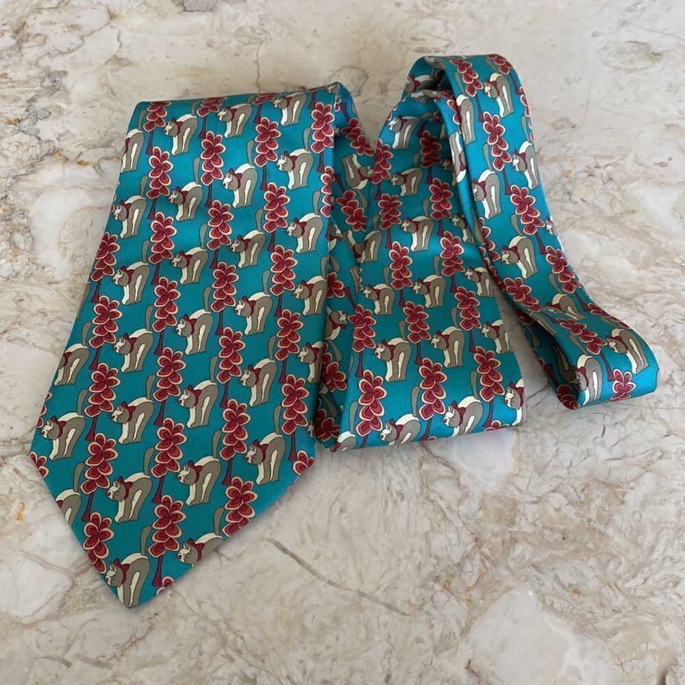 Nazareno Gabrielli 100% Silk Tie Cats
